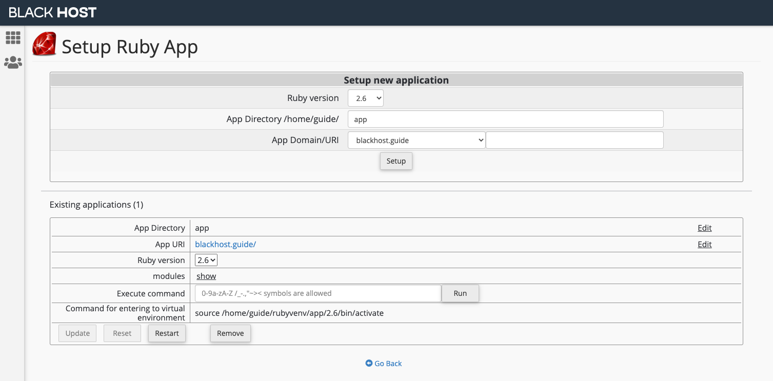 Ruby on Rails cPanel